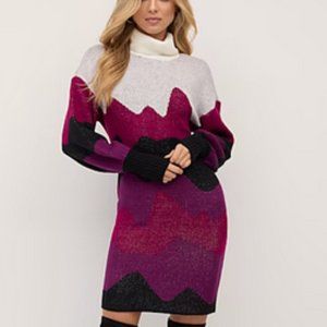 NWOT Abstract print turtleneck sweater dress from NY and Co, size M